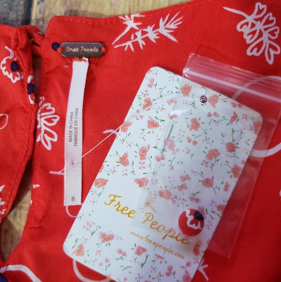 Free People Danni Jane Crop Top Red Sz 8 NWT - Picture 7 of 8